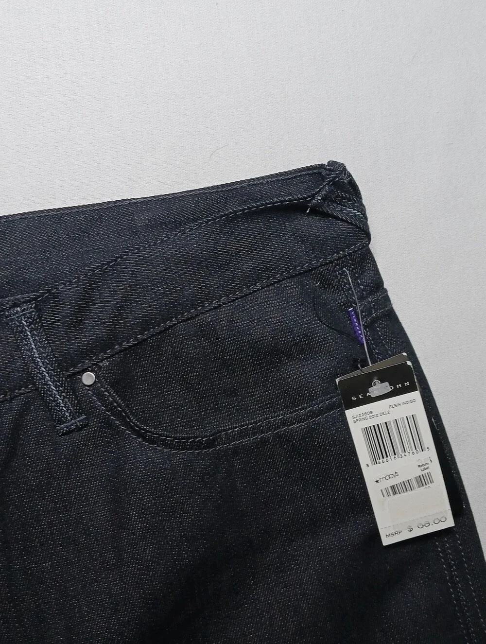 Sean John Marcus Mens Straight Tapered Leg Jeans 36X34 Black Stretch Denim NWT